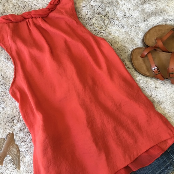 A Diva Coral Red Sleeveless Top Sz Medium - Picture 6 of 8